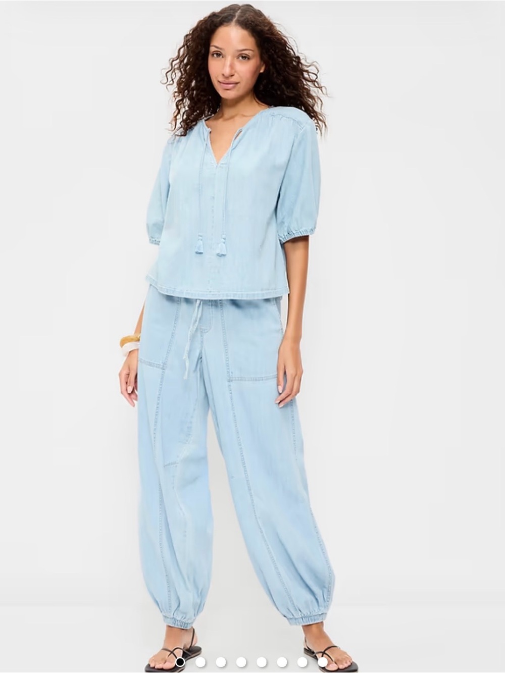 Light Blue Relaxed Drawstring pants